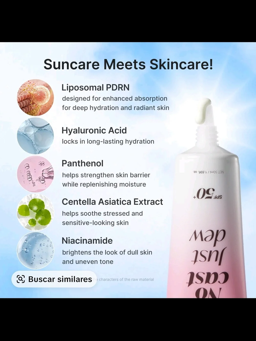 Medicube No Cast Just Dew Hydrating SPF 50+ UV Serum - Pink